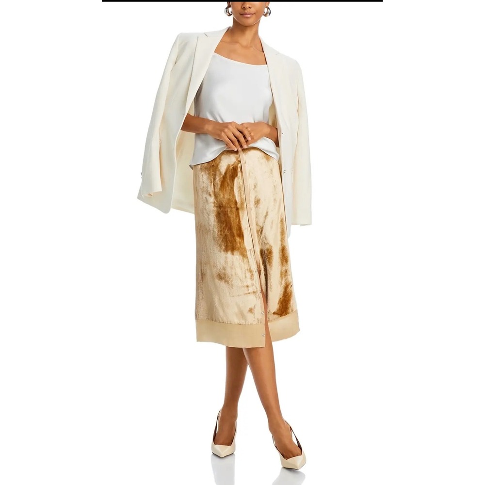 NWT‎ Phillip Lim Velvet Slip Skirt in Gold Sz 10 $595